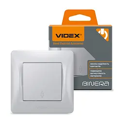 Перемикач Videx BINERA 1кл прохідний срібний шовк (VF-BNSW1P-SS) - мініатюра 4