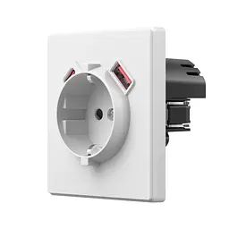 Розетка одинарна із заземленням USB-A+C 20W біла матова VIDEX NOTA (VF-NT-SK1GUC-WH) VIDEX (28881-000) - мініатюра 1