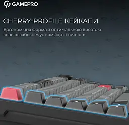 Механічна ігрова клавіатура GamePro MK-266-BK Asgard Yord Keychron Super Red Switch Bluetooth 5.2/2.4 ГГц/USB Black - мініатюра 13