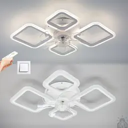 Люстра з вентилятором керована світлодіодна FAN OVAL 38 Вт + 15 Вт 645x500x125 мм Бiла ESLLSE - мініатюра 5