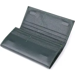 Зручний вертикальний гаманець із натуральної шкіри ST Leather 23086 зелений - мініатюра 5