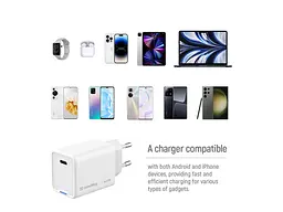 Мережевий зарядний пристрій ColorWay GaN Mini 65 W White (CW-CHS049PD-WT) - мініатюра 7