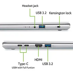 Ноутбук ACER Aspire Go 16 AG16-71P-97A9, Intel Core i9-13900H до 5.4 ГГц, 16" WUXGA, 16 ГБ, SSD 1 ТБ, графіка Intel Iris Xe, Free DOS - мініатюра 10