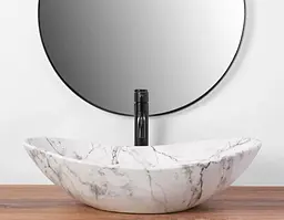 Умивальник Rea Royal накладний statuario marble matt REA-U8010, Мармур - мініатюра 4