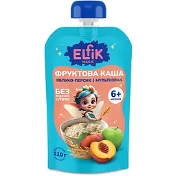 Набір каш фруктових Elfik Magic Яблуко-персик-мультизлак 110 г 9 шт.