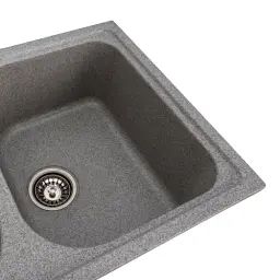 Кухонна мийка Platinum 7950 Equatoria гранітна глянцева з кріпленням 79x50 см сіра (000035795) - мініатюра 3