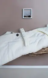 Зимовий комплект на виписку (конверт + комбінезон) Мішутка молочний - мініатюра 9