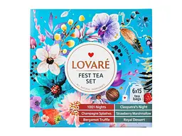 Чай пакетований трав'яний з квітами LOVARE «FEST TEA SET» в індив. конвертах асорті 90 пакетиків