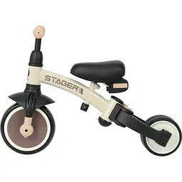 Дитячий велосипед QPlay Stager 3 в 1 з ручкою, біговел, Beige-Brown (T80STAGERBeigeBrown) - мініатюра 4