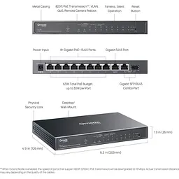 Комутатор TP-Link Omada ES210GP 10-Port Gigabit Smart PoE+ (ES210GP) - мініатюра 7