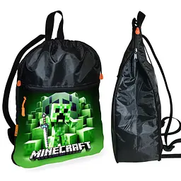 Рюкзак-мішок для взуття, спортивної форми Майнкрафт «Minecraft» дитяча сумка для змінки з розширювачем (01291)