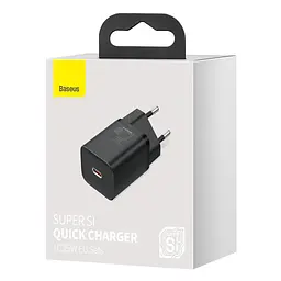 Зарядний пристрій Baseus Super Si швидке заряджання 1xUSB-C 25 Вт чорний (CCSP020101) - мініатюра 5