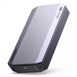 Карта відеозахоплення UGREEN UG707 вхід HDMI захоплення через USB-C USB 3.0 захоплення 4K 60 Гц / 2K 144 Гц / 1080p 240 Гц без наскрізного HDMI-виходу для запису та стримінгу підтримка HDR на вході без встановлення драйверів сумісна з OBS та PotPlayer у комплекті кабель даних USB-C / USB-C 0,5 м із перехідником USB-A алюмінієвий корпус з отворами для відведення тепла сріблясто-сіра з темно-сірими торцями (45647)