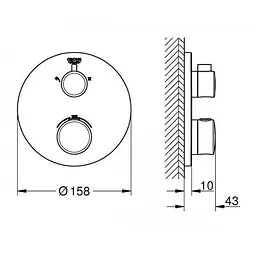 Термостат прихованного монтажу Grohe Grohtherm 24076000, Хром - мініатюра 2