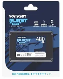 Твердотільний накопичувач SSD Patriot 480Gb, Burst Elite, SATA3, 2.5", 3D TLC, 450/320 МБ/с teh0019821 - мініатюра 3