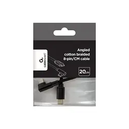 Дата кабель USB-C to Lightning 0,2m angle Cablexpert (CC-USB2-CMLML-0.2M) - мініатюра 3