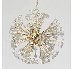 Золота підвісна люстра-куля з прозорими скляними кристалами Artlight 21621-500GD - мініатюра 3