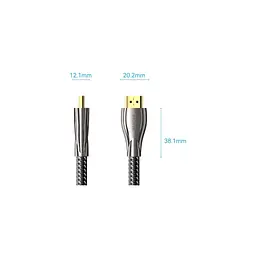 Кабель мультимедійний HDMI M to HDMI M 0.5m V2.0 4K60Hz braided zinc alloy black Vention (ALMBD) - мініатюра 3