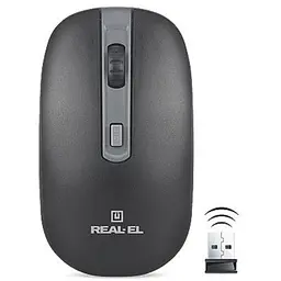 Комп'ютерна мишка Real-El RM-303 Wireless Black/Grey (EL123200021) - мініатюра 2