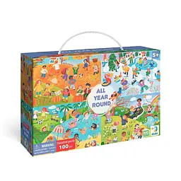 Дитячий віммельпазл "Увесь рік" DoDo Toys 300607, 100 елементів - мініатюра 2