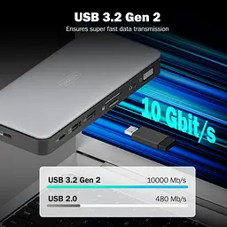 Digitus Док-станція USB-C > 2xHDMI/DP/2xUSB-A/USB-C/SD/MicroSD/RJ54/DC/Audio - мініатюра 6