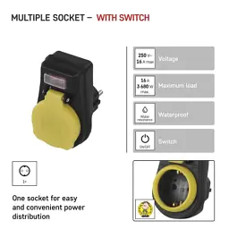Розетка EMOS 16A 250V IP44 одинарна (P00292) - мініатюра 7