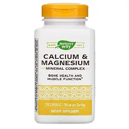 Кальцій та магній, Calcium & Magnesium, мінеральний комплекс, 750 мг, 250 капсул (250 м Nature's Way vit0002595