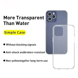Чохол Baseus Simplicity Series Case для Apple iPhone 12 Pro Max [Transparent] [50824] - мініатюра 3