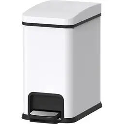 Відро для сміття з плавним закриттям прямокутне Koer TC-010108-08 8 л white KR5592, Білий матовий