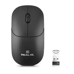 Миша REAL-EL RM-311W Wireless, Black, бездротова, USB, оптична, 1000 dpi, 2 кнопки, 2xAAA - мініатюра 9