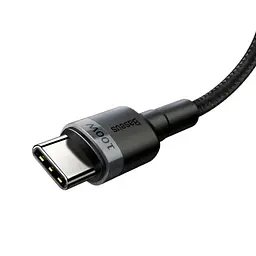 Кабель Baseus Cafule Metal USB-C to USB-C 100W 2m Gray/Black (CATKLF-ALG1) [75256] - мініатюра 3