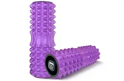 Масажний ролик Grid Roller 33 см v.1.2 із заглушками з двох сторін (фіолетовий) EasyFit fit0024995 - мініатюра 3