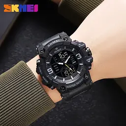 Годинник чоловічий наручний спортивний Skmei 2222 (Чорний) - мініатюра 6