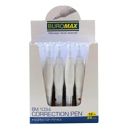 Коректор Buromax ручка 12 мл , спиртова основа, металевий наконечник (BM.1034) - мініатюра 3