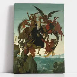 Інтер'єрна картина Мікеланджело, Муки Святого Антонія, Michelangelo, Torment of Saint Anthony, релігійний декор, 60×43 см (id6953)