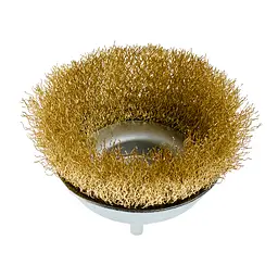 Щітка чашкова 100 мм, для дриля, 1/4", гофр. пров., латунована Polax (54-173) - мініатюра 5