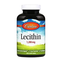 Аминокислота Carlson Лецитин, 1200 мг, Lecithin, 100 желатиновых капсул (CL8621)