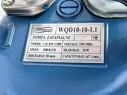 Насос дренажно-фекальний Forwater WQD10-10-1.1 H10m 1,1 кВт 30412 - мініатюра 6