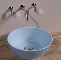 Умивальник Simas Wave 42 см круглий Pervinca matt Блакитний матовий WA01PM