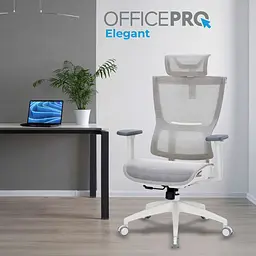 Офісне крісло OfficePro Elegant OC660-W-LG-LG White/Light Gray [148667] - мініатюра 7