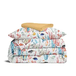 Дитяча постільна білизна в ліжечко CORAL REEF, блакитний (SeaReefColor_11Honey_140)