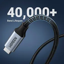 Кабель Ugreen USB 3.1 Type-C M-F,1 м,5A （10Gbps）Чорний,US372 (30205) - мініатюра 12