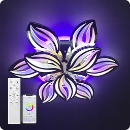 Люстра світлодіодна 517 Light 3color з пультом 180Вт Хром (02113) - мініатюра 8