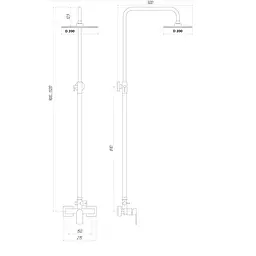 Душова система Topaz Capri TCA 15702-H37 комплект Н-130см, Хром - мініатюра 6