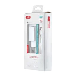 Мережевий зарядний пристрій XO L35D 2в1 Lightning 2USB / 2.1A білий - мініатюра 2
