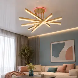 Стельова світлодіодна люстра Diasha 7010G LED 3color dimmer, пульт, 102 W, 65 см, 12-18m2 - мініатюра 1