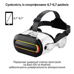 VR Окуляри віртуальної реальності для смартфонів Inspire VR Park 4.7-6.7" White (VR-Park-Wh-2) - мініатюра 2