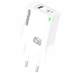 МЗП Amaya E45D PD45W+QC3.0 GaN (1USB-A/1C) White