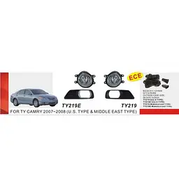Протитуманні фари для Toyota Camry 40 2006-2011 H11 12V 55W з проводкою Комплект (TY-219E-U) - мініатюра 2
