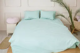 Комплект постільної білизни Ecotton полуторний 150х215 см однотонний бірюзовий (22224) - мініатюра 2